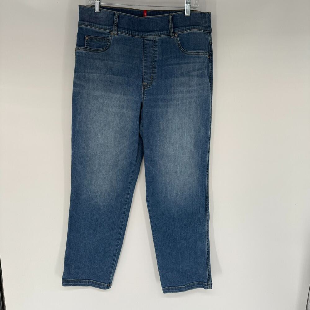 Spanx Straight Leg Ankle Jeans Sz 1X Vintage Indigo Pull On Tummy Control 20356R
